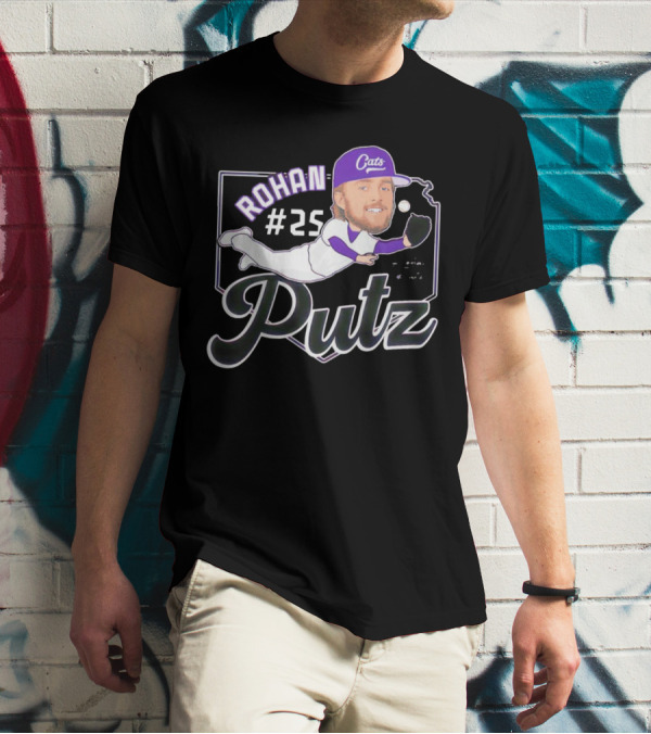 Rohan Putz #25 Kansas State Wildcats Cats Outfielder Signature T-Shirt