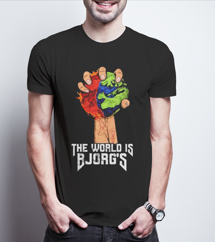 The World Is Bjorg's Hand Gripping Bloodied Earth T-Shirt