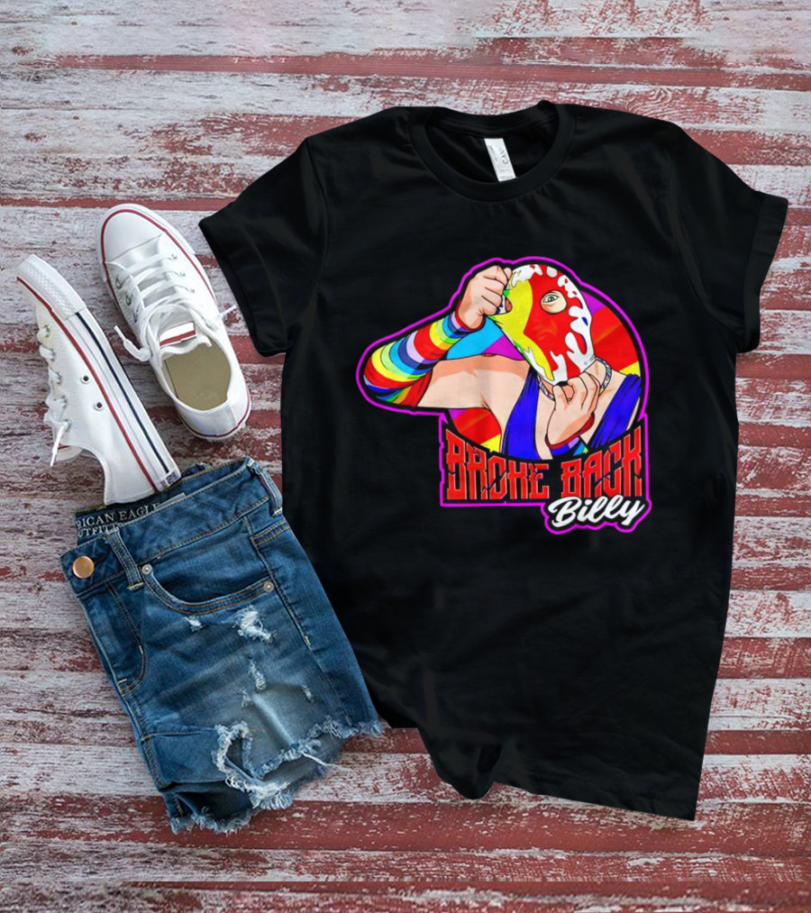 Broke Back Billy Colorful Wrestling Mask T-Shirt
