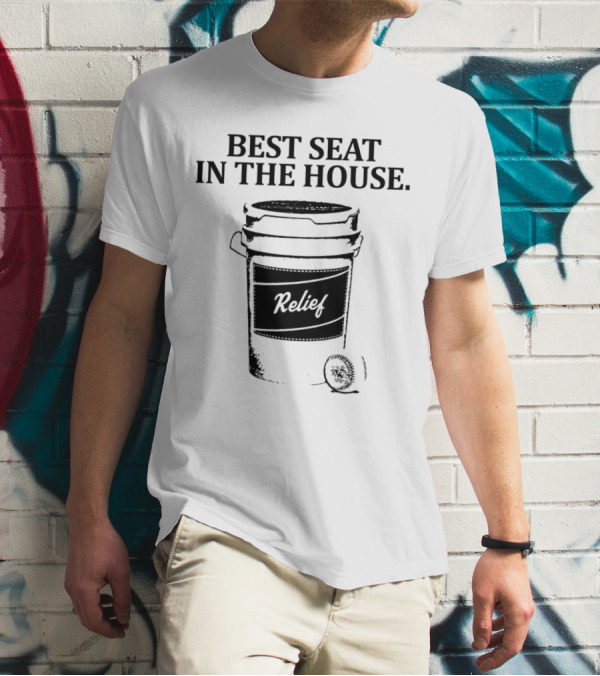 Best Seat In The House Relief Baseball Bucket T-Shirt