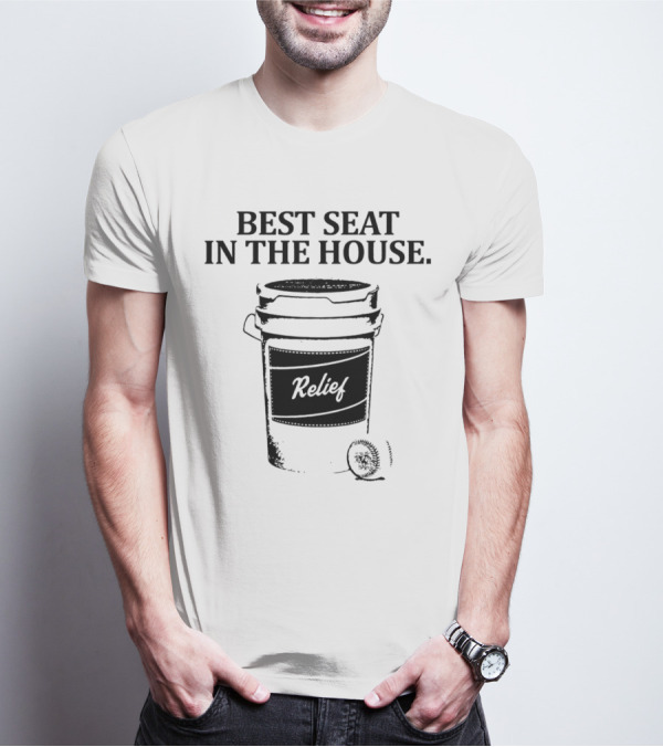 Best Seat In The House Relief Baseball Bucket T-Shirt