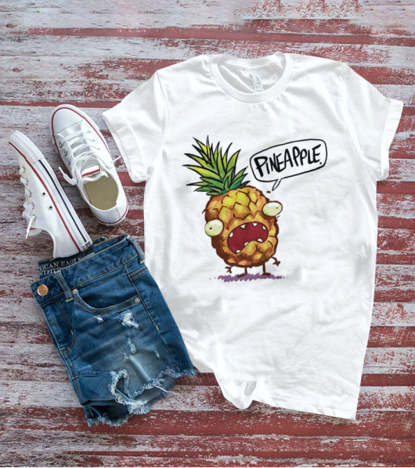 Pineapple Cute Pineapple With Cartoon Face And Funny Expression T-Shirt