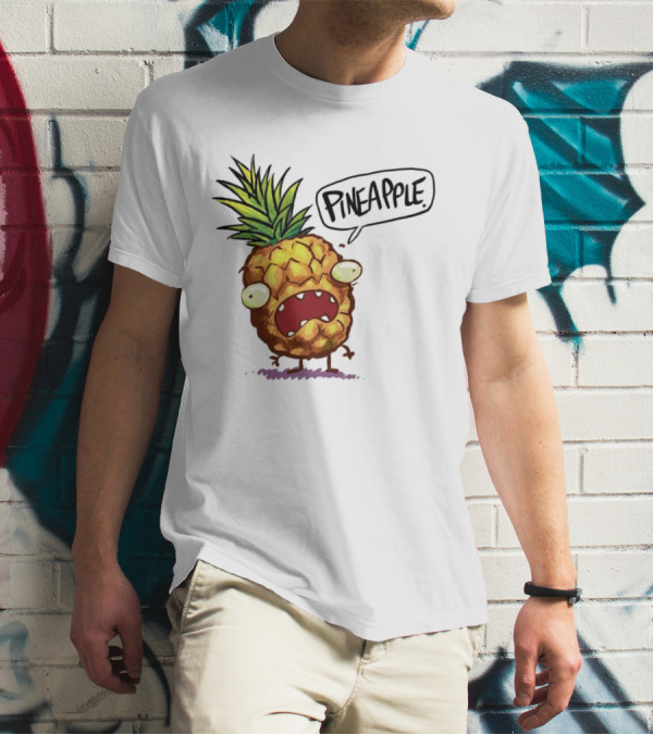Pineapple Cute Pineapple With Cartoon Face And Funny Expression T-Shirt