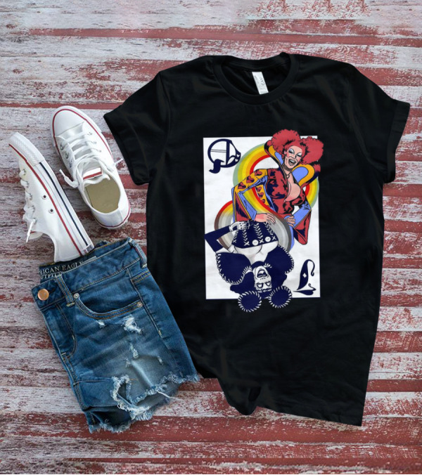 Jimbo Queen Of Hearts Playing Card Rainbow Drag T-Shirt