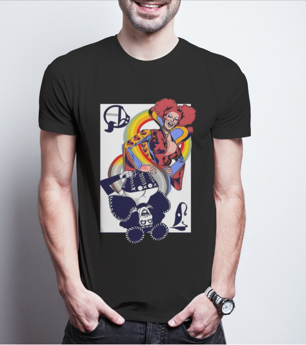 Jimbo Queen Of Hearts Playing Card Rainbow Drag T-Shirt