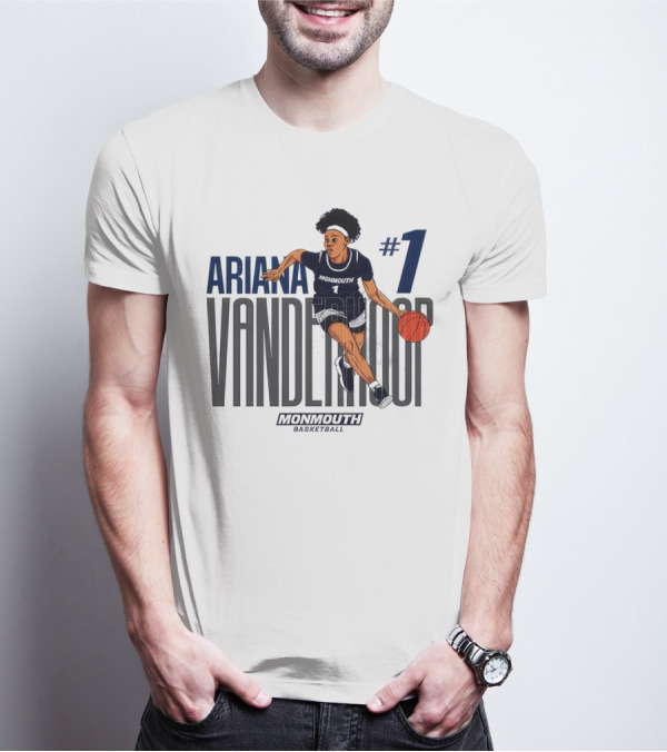 Ariana Vanderhoop #1 Monmouth Hawks NCAA Women's Basketball Player T-Shirt