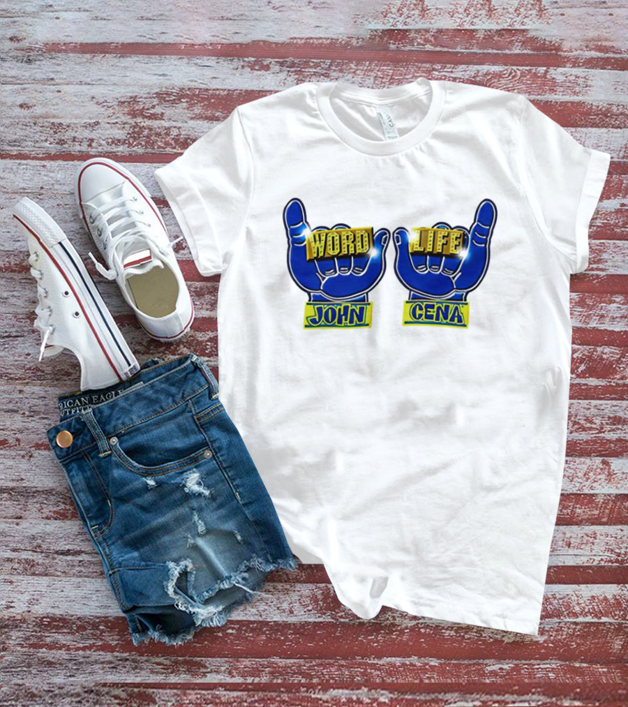 John Cena Word Life Blue Hands Iconic Gesture T-Shirt