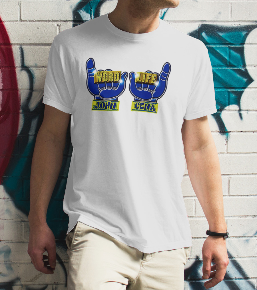 John Cena Word Life Blue Hands Iconic Gesture T-Shirt