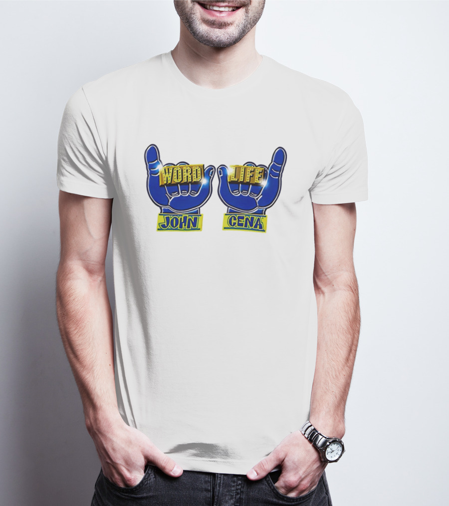 John Cena Word Life Blue Hands Iconic Gesture T-Shirt