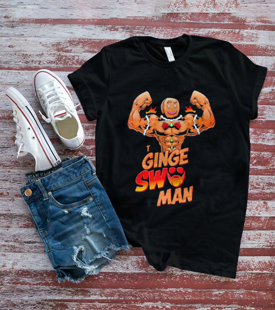 Ginger Swole Man Christmas Bodybuilding Gingerbread T-Shirt