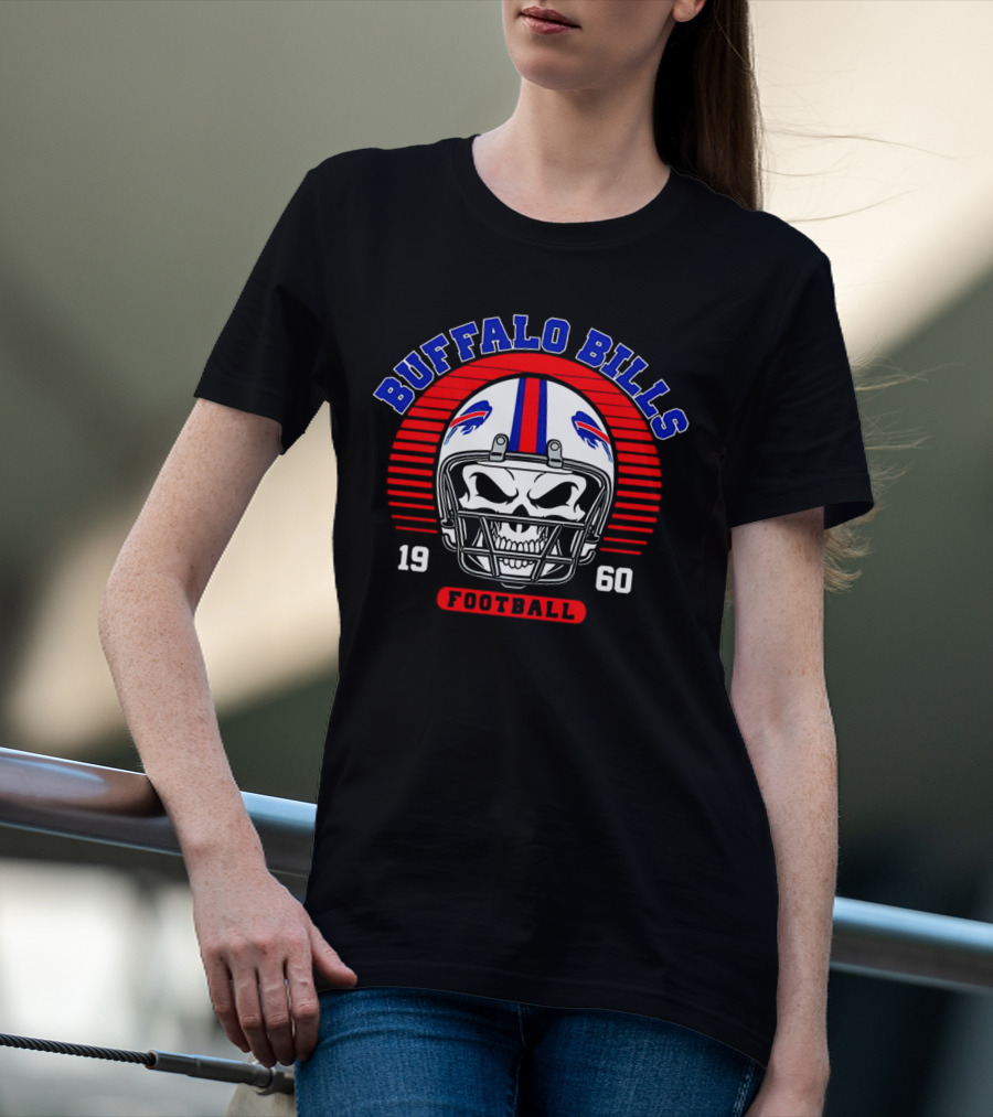 Buffalo Bills 1960 Skull Helmet Football T-Shirt