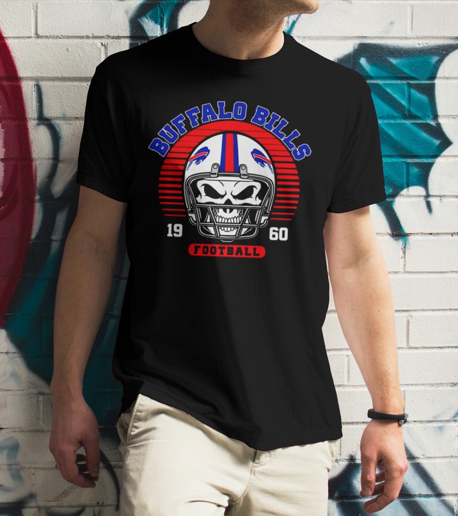 Buffalo Bills 1960 Skull Helmet Football T-Shirt