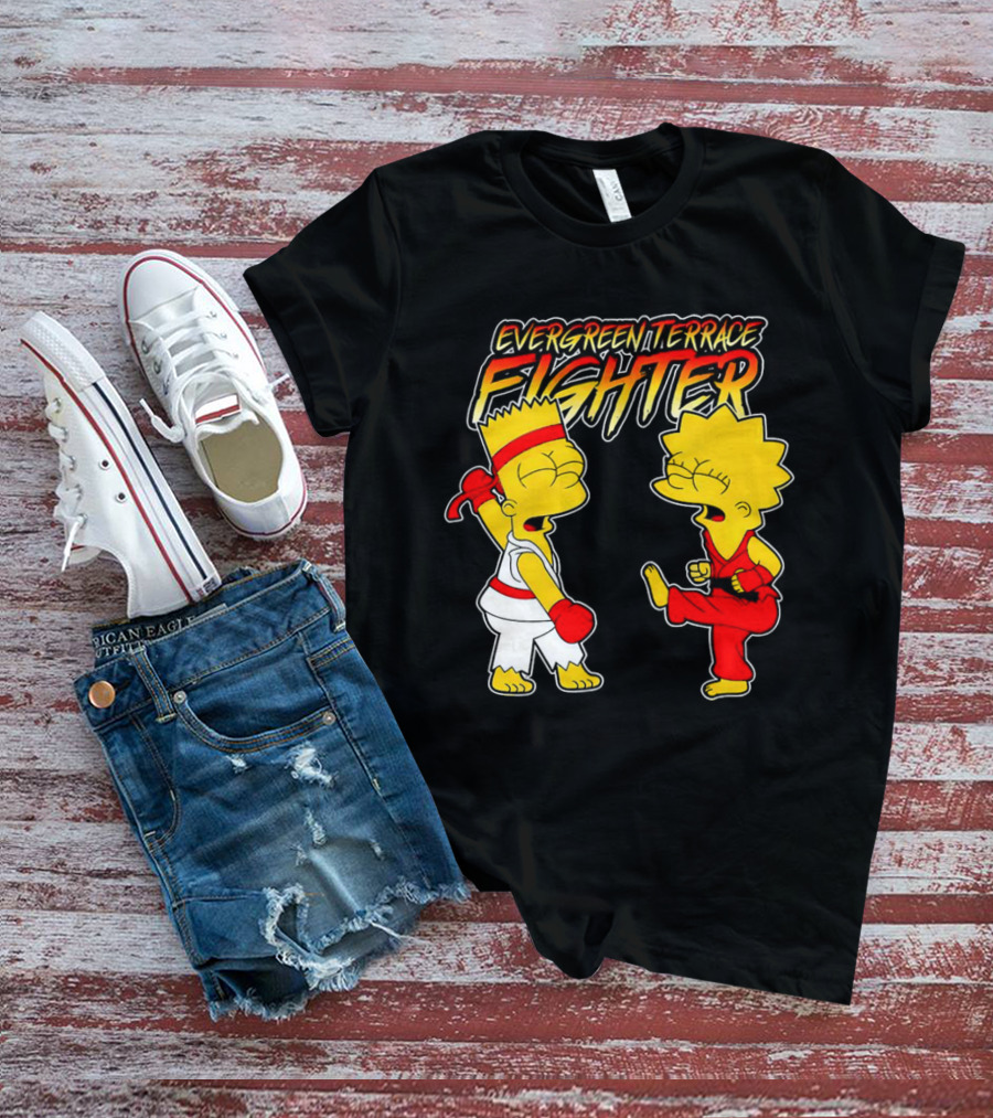 Evergreen Terrace Fighter The Simpsons Street Fighter Crossover T-Shirt