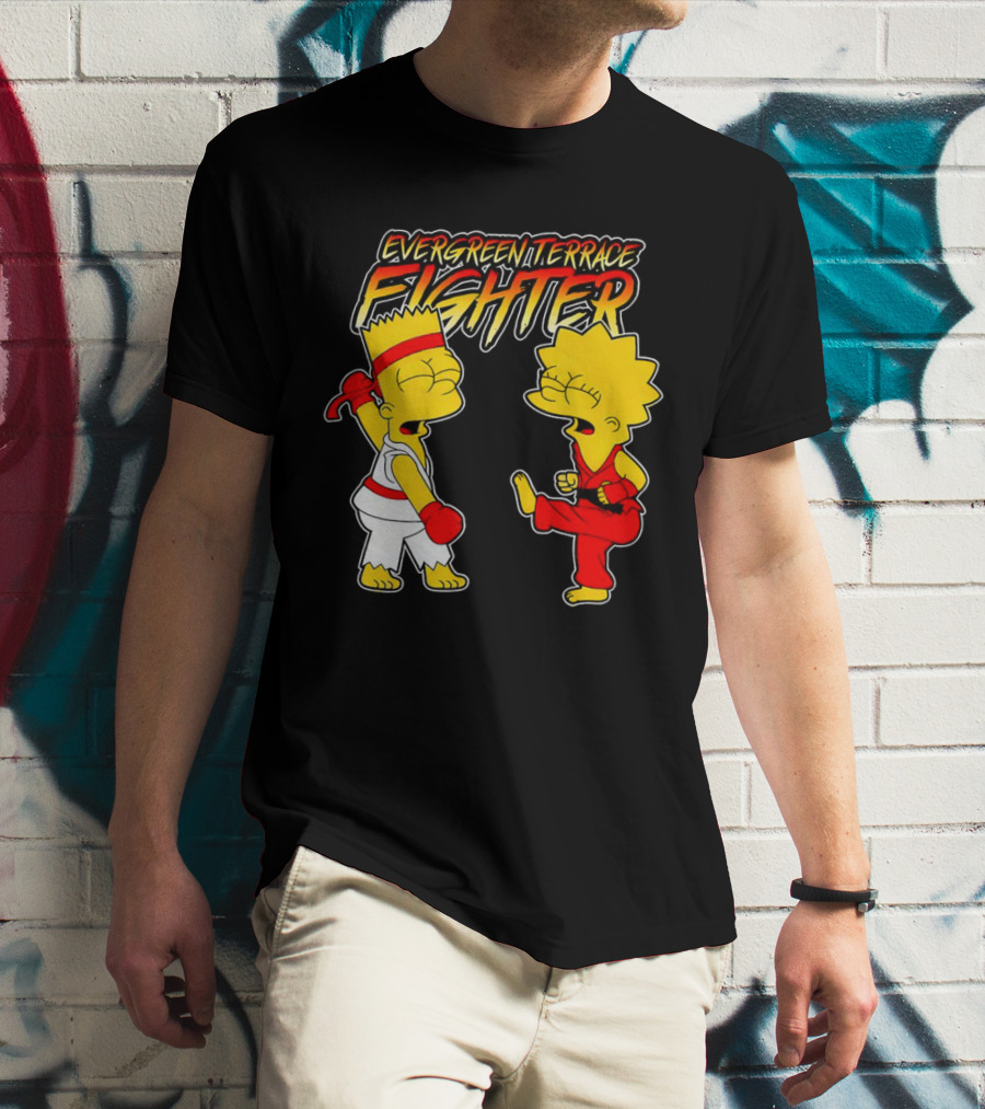 Evergreen Terrace Fighter The Simpsons Street Fighter Crossover T-Shirt