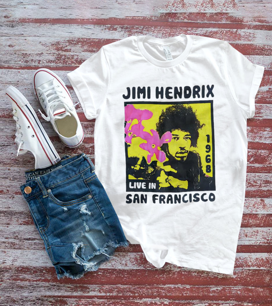 Jimi Hendrix Live In San Francisco 1968 T-Shirt
