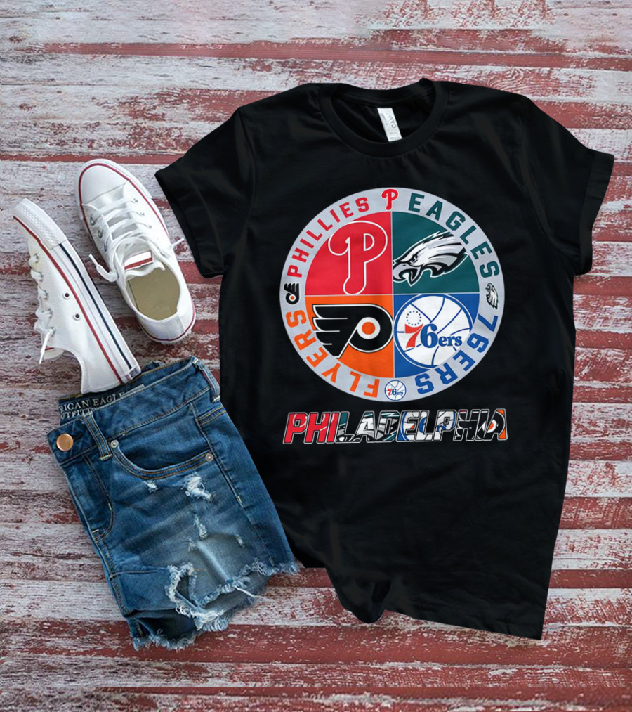 PHILADELPHIA Phillies Eagles 76ers Flyers T-Shirt