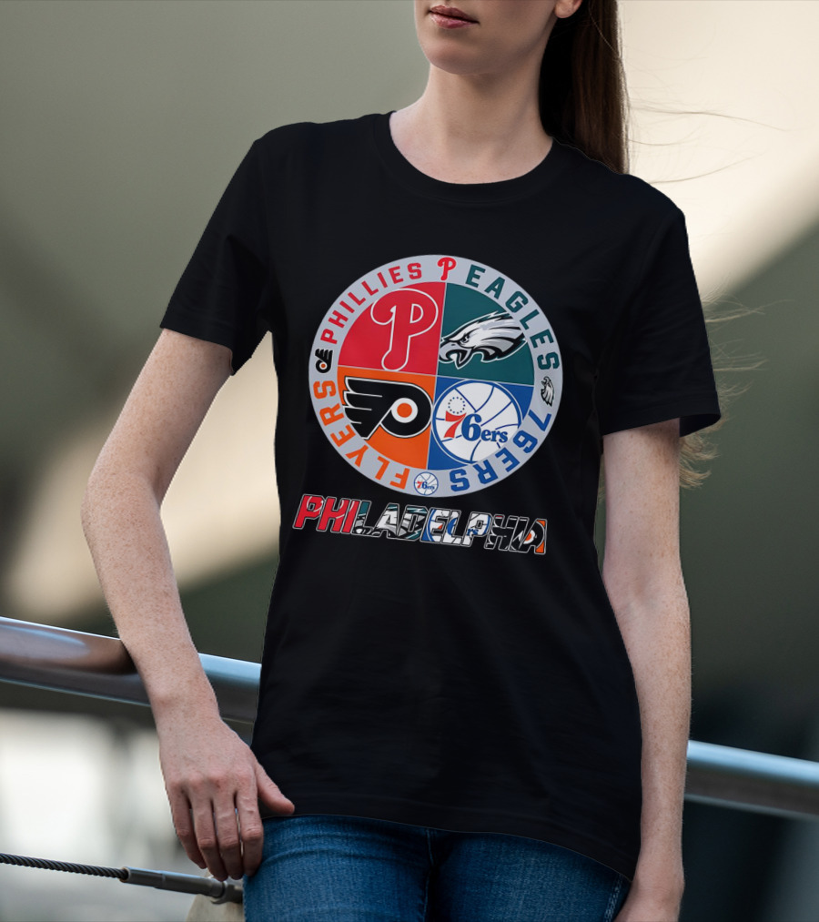 PHILADELPHIA Phillies Eagles 76ers Flyers T-Shirt