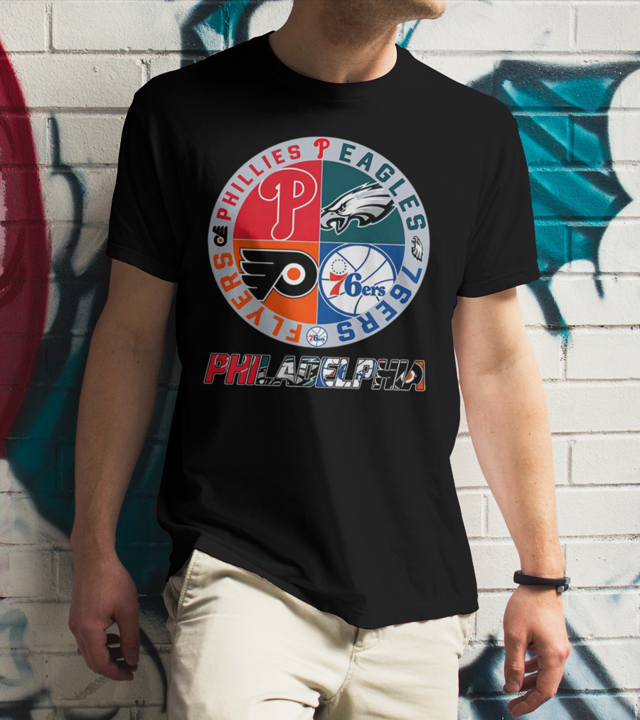 PHILADELPHIA Phillies Eagles 76ers Flyers T-Shirt