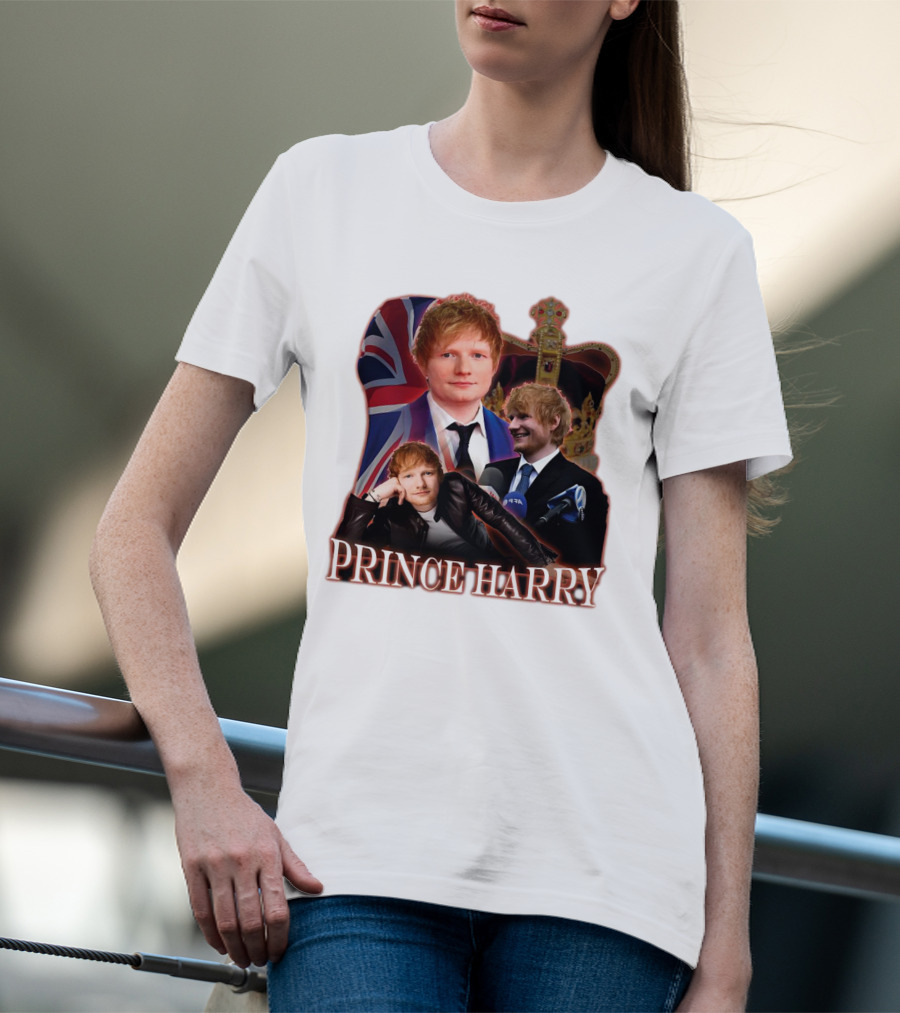 Prince Harry Ed Sheeran Union Jack Crown T-Shirt