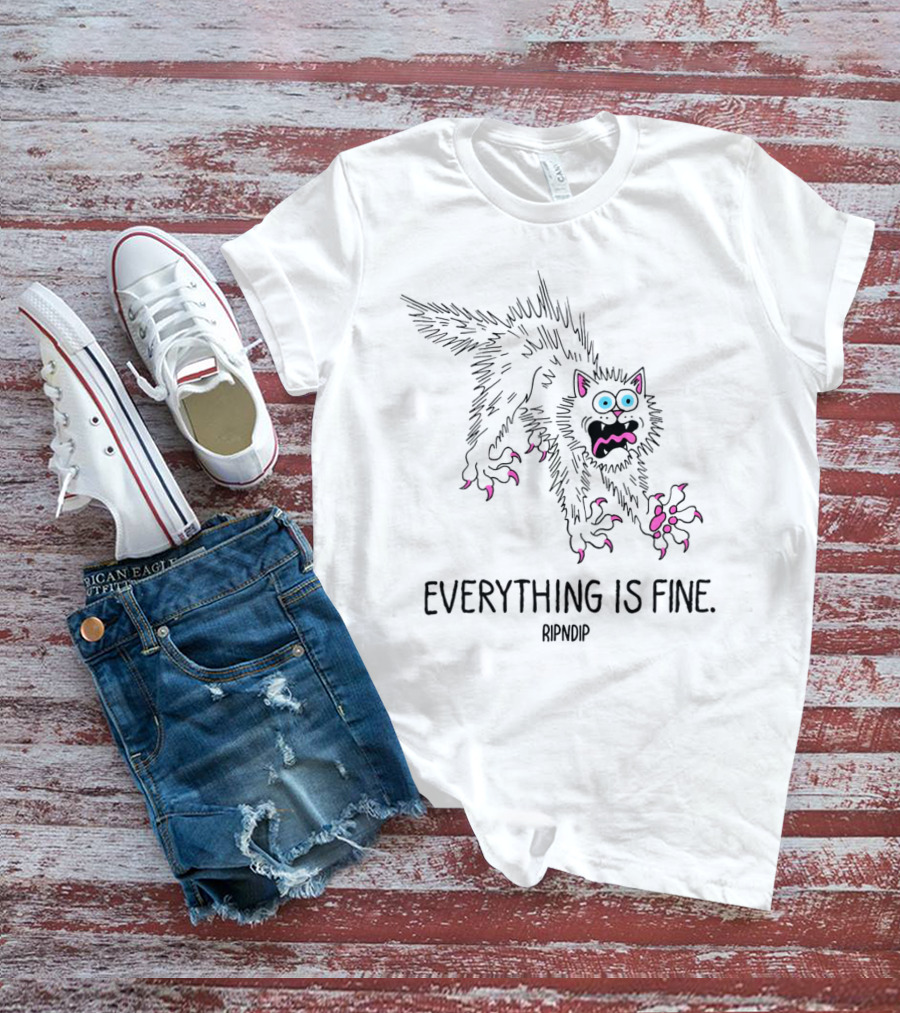 Ripndip Scary Cat Everything Is Fine T-Shirt