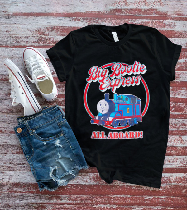 Big Bootie Express All Aboard Train Engine Character T-Shirt