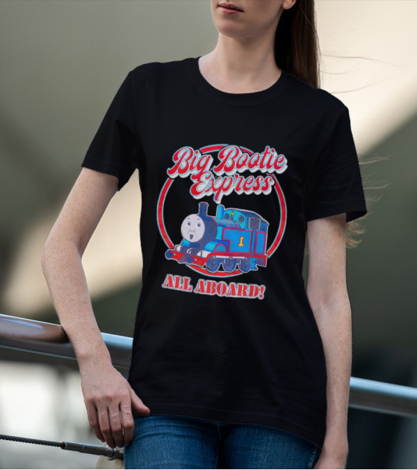 Big Bootie Express All Aboard Train Engine Character T-Shirt