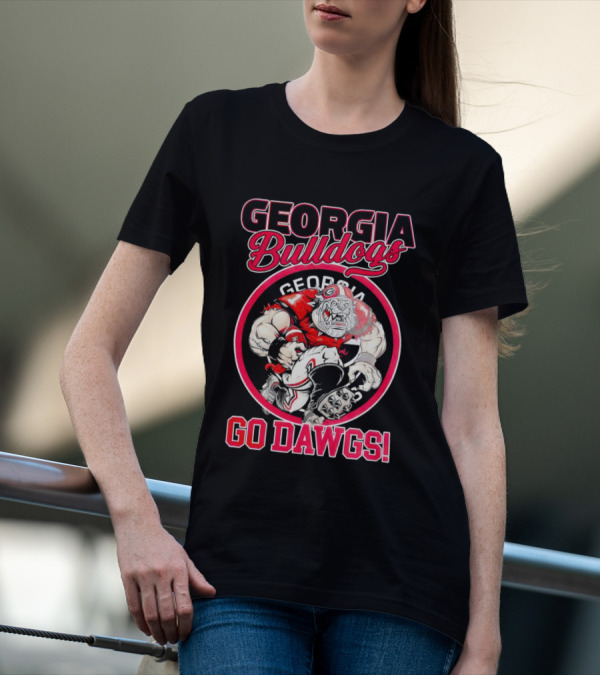 Georgia Bulldogs Go Dawgs UGA Aggressive Mascot T-Shirt