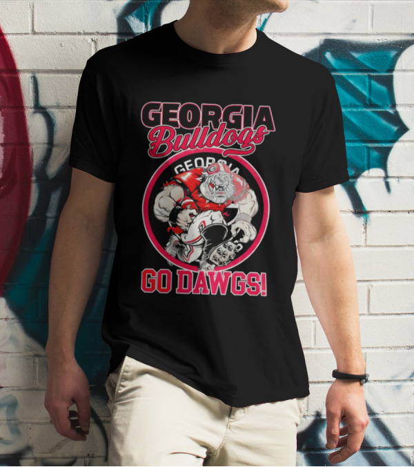 Georgia Bulldogs Go Dawgs UGA Aggressive Mascot T-Shirt