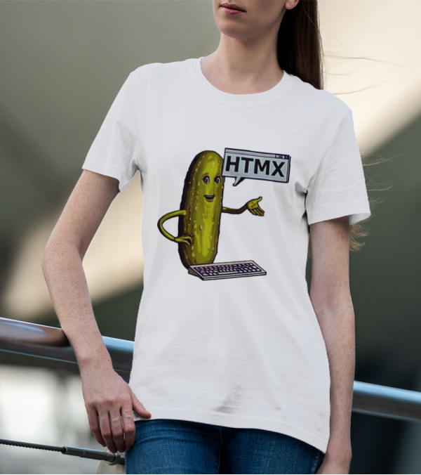 HTMX Keyboard Pickle T-Shirt
