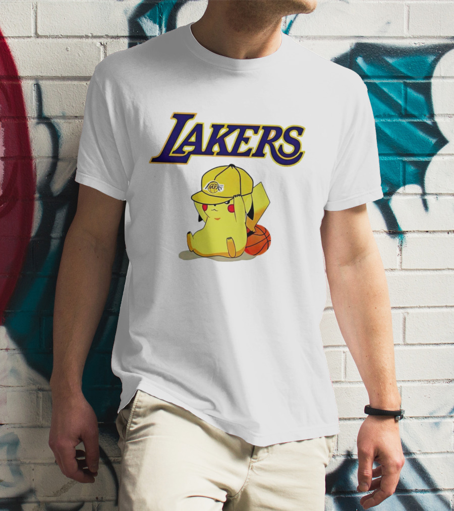 Lakers Pikachu Basketball Hat T-Shirt