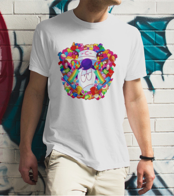 Pelo Overwhelming Sweet Candy Explosion Colorful Sweets Rainbow Lollipops T-Shirt