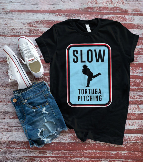 SLOW Tortuga Pitching Sign Baseball T-Shirt