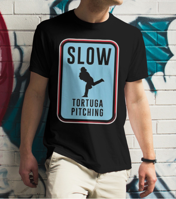 SLOW Tortuga Pitching Sign Baseball T-Shirt