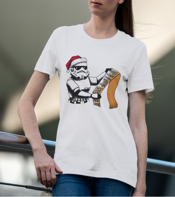 Stormtrooper Santa Naughty Nice List Vader Chewie Holiday Fun T-Shirt