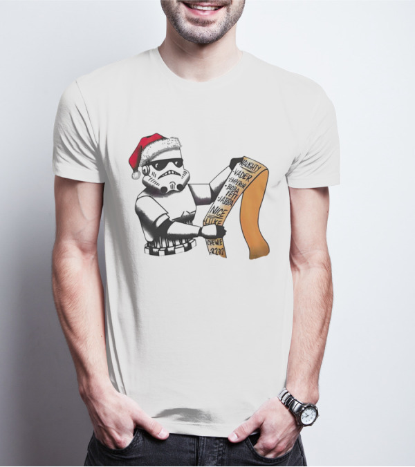 Stormtrooper Santa Naughty Nice List Vader Chewie Holiday Fun T-Shirt