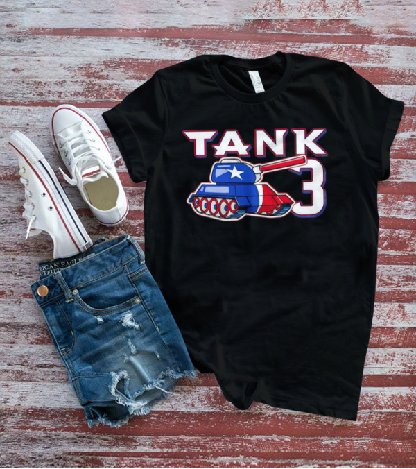 Texas Rangers Tank 3 Patriotic Flag Colors T-Shirt