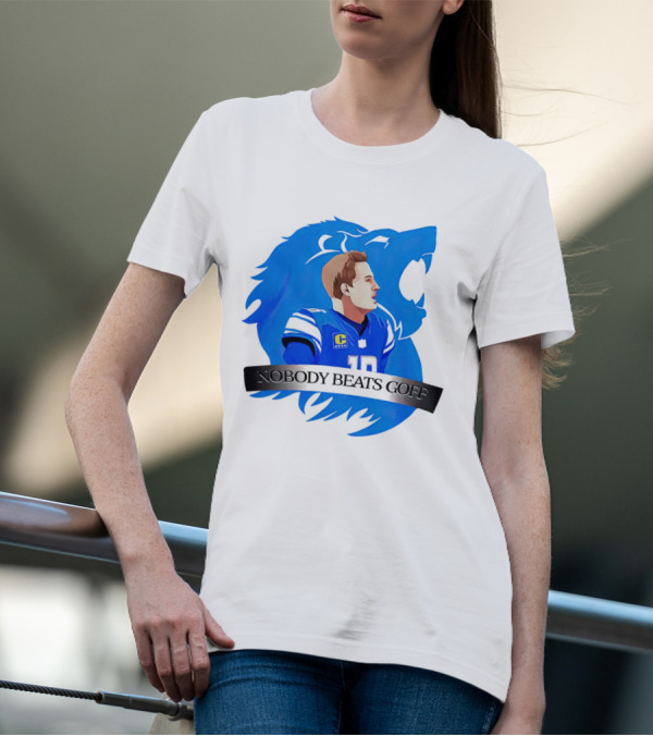 That’s Good Sports Nobody Beats Goff Blue Lion Football Player T-Shirt