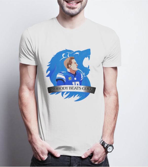 That’s Good Sports Nobody Beats Goff Blue Lion Football Player T-Shirt