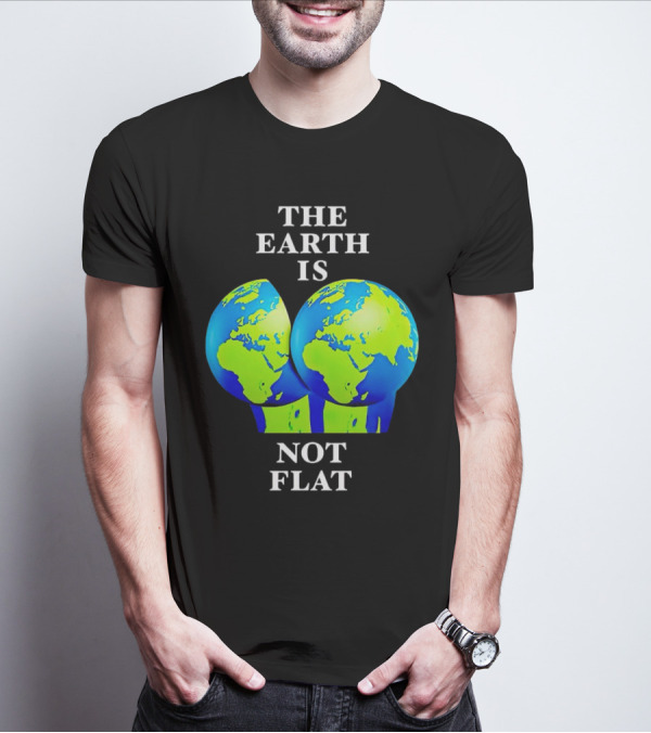 The Earth Is Not Flat Double Globe Visual T-Shirt