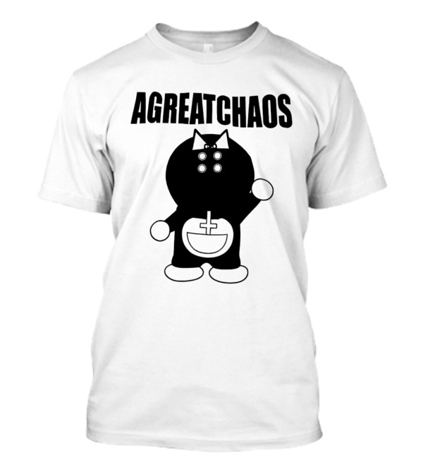 AGREATCHAOS Doraemon Silhouette With Cross T-Shirt