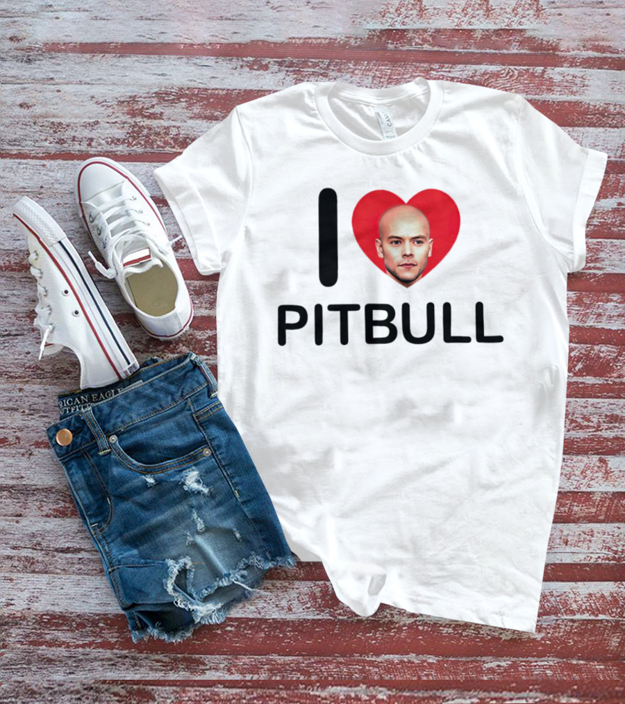 I Love Pitbull Baldrry T-Shirt