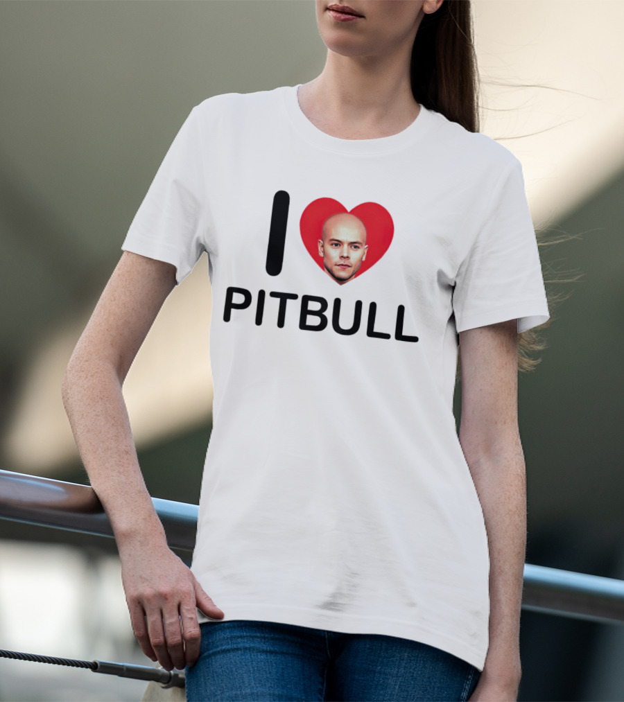 I Love Pitbull Baldrry T-Shirt