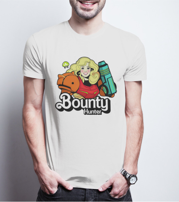 Bounty Hunter Retro Blonde Character With Sci-Fi Armor T-Shirt