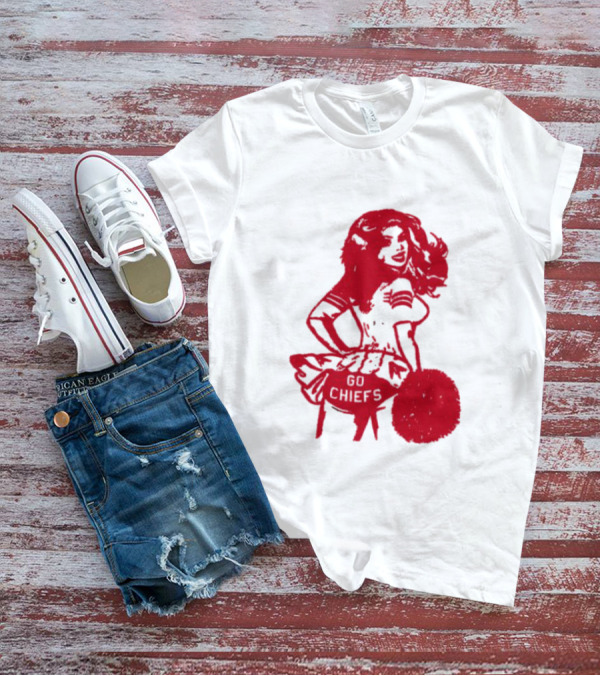 Cheerleader Go Chiefs Pom Pom Spirit T-Shirt