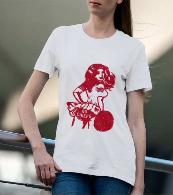 Cheerleader Go Chiefs Pom Pom Spirit T-Shirt