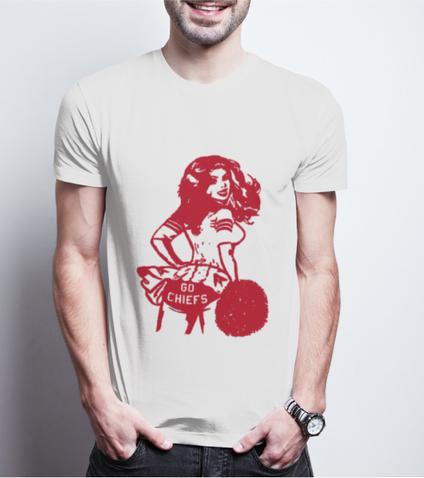 Cheerleader Go Chiefs Pom Pom Spirit T-Shirt
