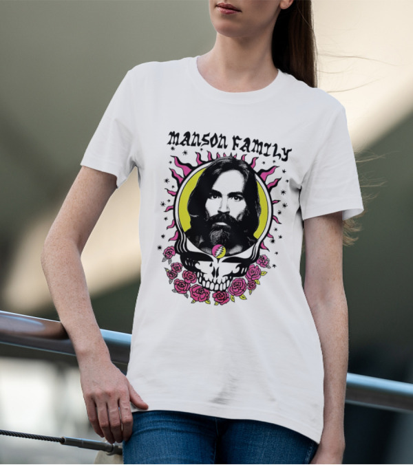 Manson Family Skull Roses Psychedelic T-Shirt