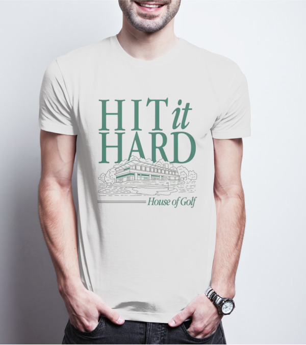 Hit It Hard House Of Golf Sports Building Outline T-Shirt