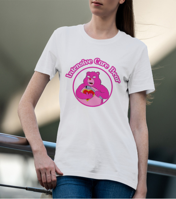 Intensive Care Bear With Heart And Pipe T-Shirt