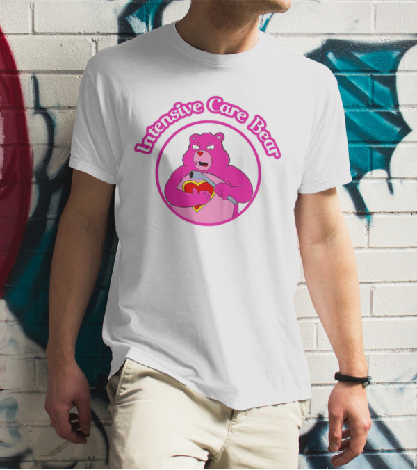 Intensive Care Bear With Heart And Pipe T-Shirt